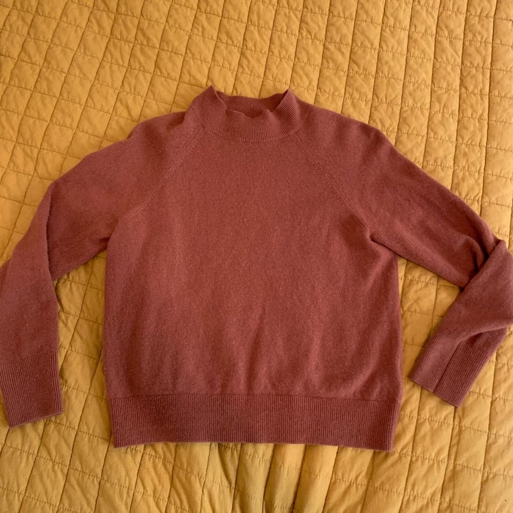 Everlane 100% Cashmere Turtleneck Sweater Orange Rust Small